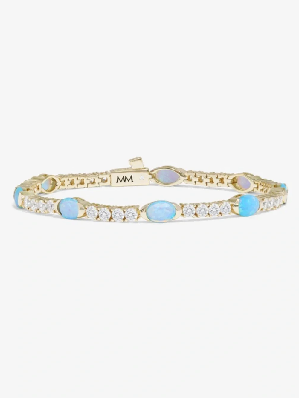 Melinda Maria Gold Bracelet with Blue Opal and Diamondette Stones